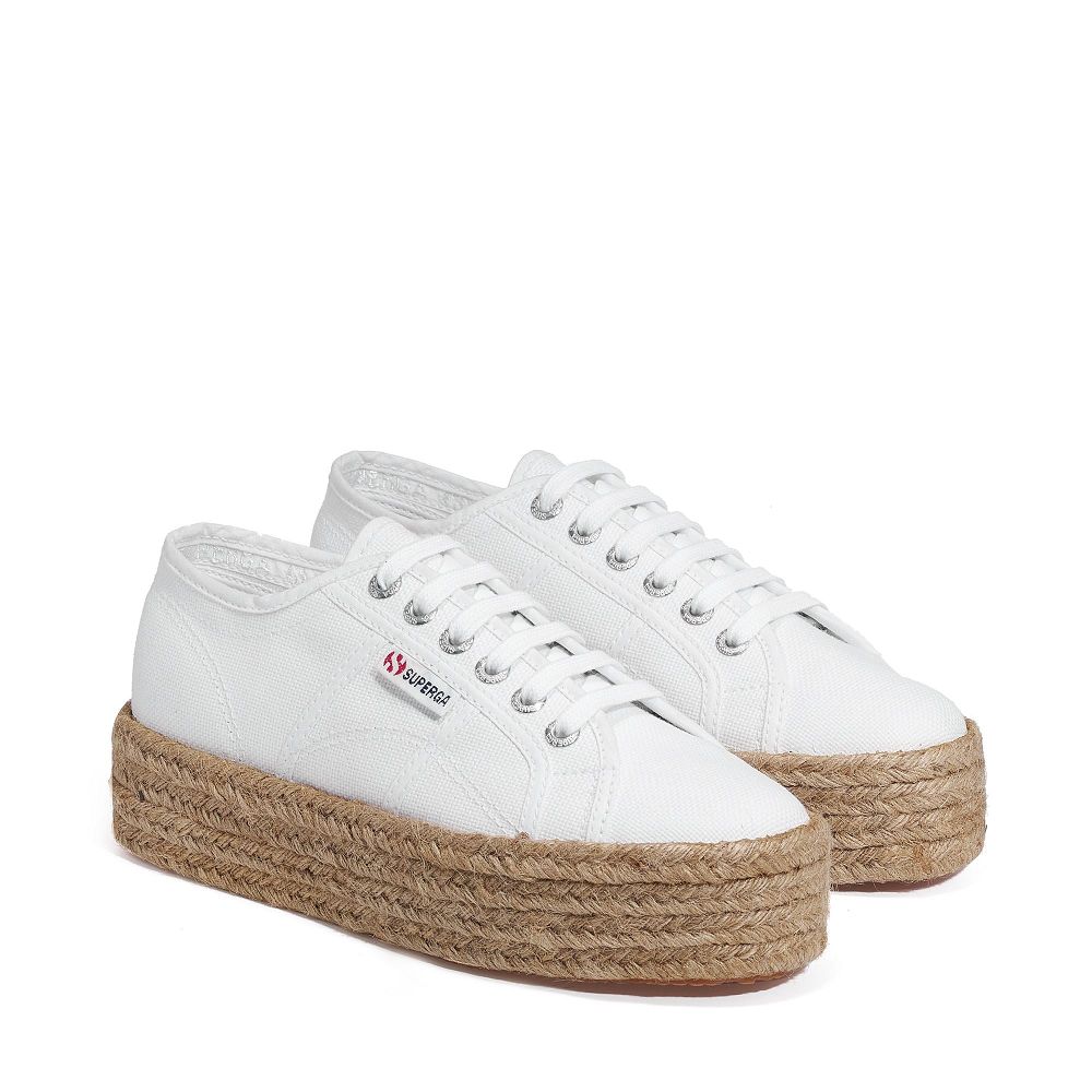 Superga 2790 Rope White Platform Sneakers - Women's Sneakers USA | US8940132